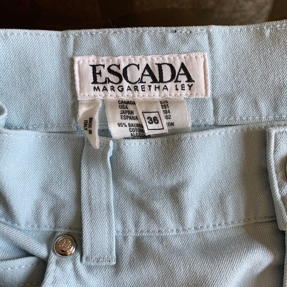 Vintage high waist baby eggshell blue escada jeans